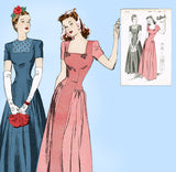 1940s Vintage Butterick Sewing Pattern 2731 Glamorous Uncut Wedding Gown Sz 36 B