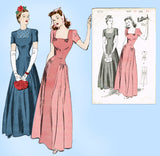 1940s Vintage Butterick Sewing Pattern 2731 Glamorous Uncut Wedding Gown Sz 36 B