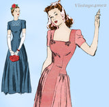 1940s Vintage Butterick Sewing Pattern 2731 Glamorous Uncut Wedding Gown Sz 36 B