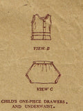 Butterick 2833: 1920s Vintage Sewing Pattern Toddlers Underwear Drawers Size 2 Vintage4me2