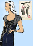 Butterick 2912: 1940s Stunning Misses Evening Dress 32 B Vintage Sewing Pattern