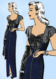 Butterick 2912: 1940s Stunning Misses Evening Dress 32 B Vintage Sewing Pattern