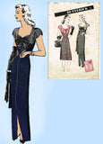 Butterick 2912: 1940s Stunning Misses Evening Dress 32 B Vintage Sewing Pattern