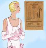 1930s Rare Vintage Butterick Pattern 2925 Misses Flapper Evening Gown Sz 33 B