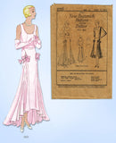 1930s Rare Vintage Butterick Pattern 2925 Misses Flapper Evening Gown Sz 33 B