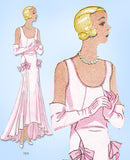 1930s Rare Vintage Butterick Pattern 2925 Misses Flapper Evening Gown Sz 33 B