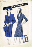 Butterick 2930: 1940s Misses WWII Dress & Redingote 32 B Vintage Sewing Pattern