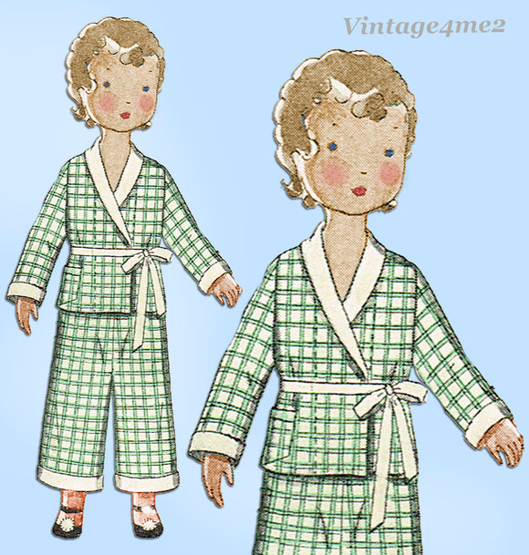Butterick 2940: 1920s Uncut Toddler Girls Pajaama Size 6 Vintage Sewing Pattern