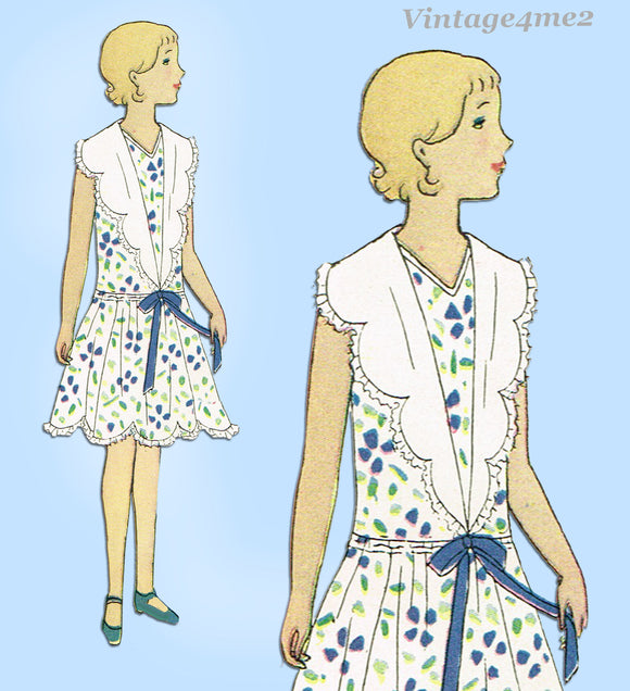 Butterick 2946: 1920s Sweet Uncut Girls Party Dress Sz 12 Vintage Sewing Pattern