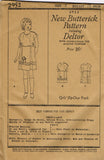 Butterick 2952: 1920s Uncut Little Girls Party Dress Sz 8 Vintage Sewing Pattern