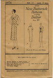 Butterick 2954: 1930s Uncut Misses Straight Dress Sz 35 B Vintage Sewing Pattern