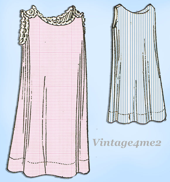Butterick 2956: 1910s Rare Easy Toddler Girls Slip Size 3 Vintage Sewing Pattern