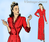 Butterick 2995: 1940s Uncut Misses Housecoat Size 32 B Vintage Sewing Pattern