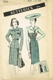 Butterick 3086: 1940s Uncut Misses Stylish Sut Sz 32 B Vintage Sewing Pattern