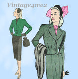 Butterick 3140: 1940s Misses WWII Dressmaker Suit Sz 32 B Vintage Sewing Pattern