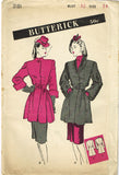Butterick 3181: 1940s Stunning Misses Coat Size 32 Bust Vintage Sewing Pattern
