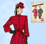 Butterick 3181: 1940s Stunning Misses Coat Size 32 Bust Vintage Sewing Pattern
