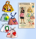 1960s Vintage Butterick Sewing Pattern 3306 Misses Holiday Apron Set Fits All
