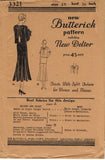 Butterick 3321: 1930s Uncut Misses Dress & Split Bolero 36B VTG Sewing Pattern