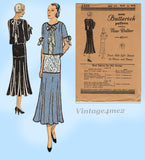 Butterick 3321: 1930s Uncut Misses Dress & Split Bolero 36B VTG Sewing Pattern