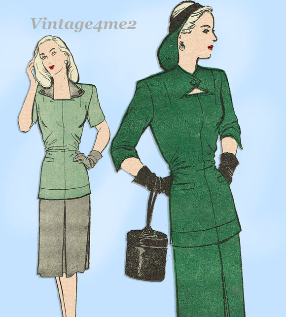 Butterick 3336: 1940s Uncut Misses Peplum Suit Size 32 B Vintage Sewing Pattern