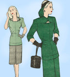 Butterick 3336: 1940s Uncut Misses Peplum Suit Size 32 B Vintage Sewing Pattern