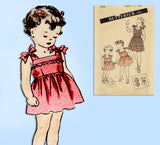 1940s Vintage Butterick Sewing Pattern 3406 Cute Baby Girls Sun Dress Size 1