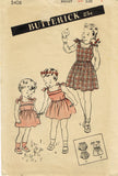 1940s Vintage Butterick Sewing Pattern 3406 Cute Baby Girls Sun Dress Size 1