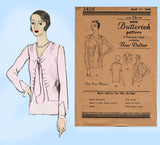 Butterick 3406: 1930s Uncut Misses Flapper Blouse Sz 40 B Vintage Sewing Pattern
