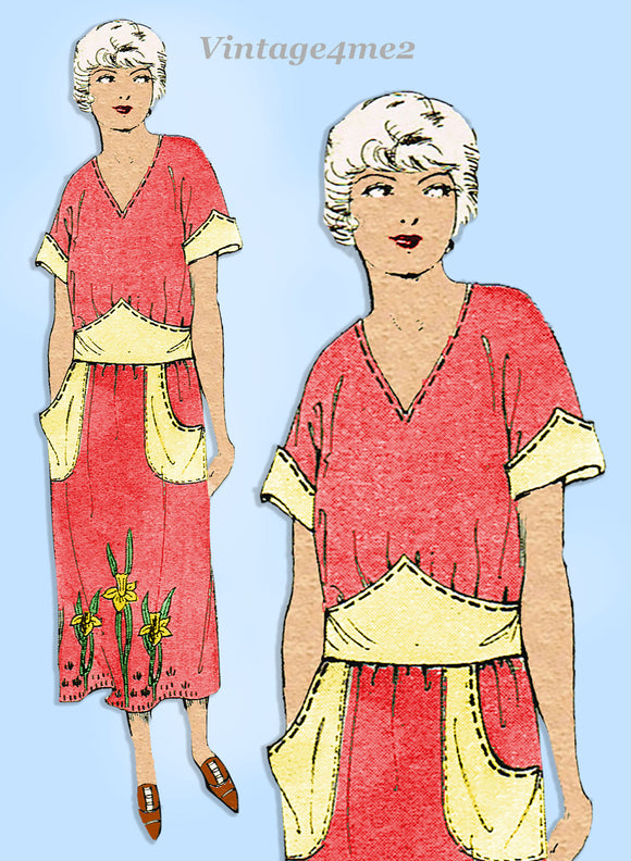 Butterick 3514: 1920s Plus Size Flapper Apron Sz 40 Bust Vintage Sewing Pattern