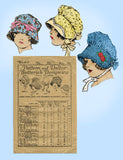 Butterick 3727: 1920s Rare Misses Hat Set Sz 22 Inch Head Vintage Sewing Pattern