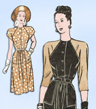 1940s Original Vintage Butterick Pattern 3780 Misses Dress Gr8 Sleeves Size 30 B