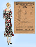 Butterick 3836: 1930s Uncut Misses Morning Dress Sz 36 B Vintage Sewing Pattern