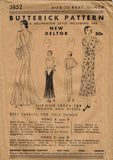 Butterick 3852: 1930s Uncut Rare Evening Gown Size 36 B Vintage Sewing Pattern