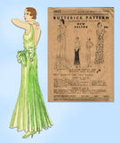 Butterick 3852: 1930s Uncut Rare Evening Gown Size 36 B Vintage Sewing Pattern