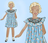 Butterick 3876: 1930s Cute Uncut Little Girls Dress Vintage Sewing Pattern