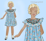 Butterick 3876: 1930s Cute Uncut Little Girls Dress Vintage Sewing Pattern