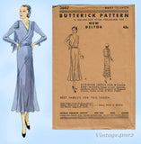 Butterick 3883: 1930s Rare Uncut Misses Dinner Dress 38 B Vintage Sewing Pattern