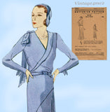 Butterick 3883: 1930s Rare Uncut Misses Dinner Dress 38 B Vintage Sewing Pattern