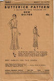 Butterick 3883: 1930s Rare Uncut Misses Dinner Dress 38 B Vintage Sewing Pattern