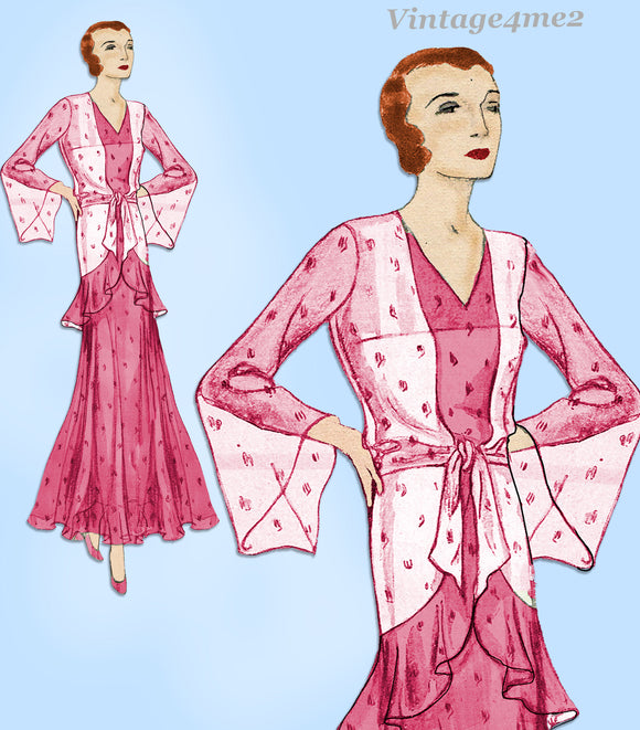 Butterick 3897: 1930s Uncut Rare Evening Gown Size 34 B Vintage Sewing Pattern