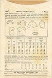 1940s Original Vintage Butterick Pattern 4037 Gorgeous Misses Evening Blouse 30B