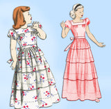 1940s Vintage Butterick Sewing Pattern 4063 Cute Toddler Girls Gown Sz 4