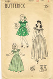 1940s Vintage Butterick Sewing Pattern 4064 Toddler Girls Party Dress Size 4 23B
