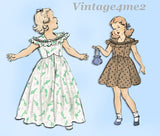 1940s Vintage Butterick Sewing Pattern 4064 Toddler Girls Party Dress Size 4 23B