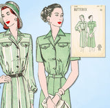 1940s Vintage Butterick Sewing Pattern 4191 Misses Shirtwaist Dress Sz 34 Bust - Vintage4me2