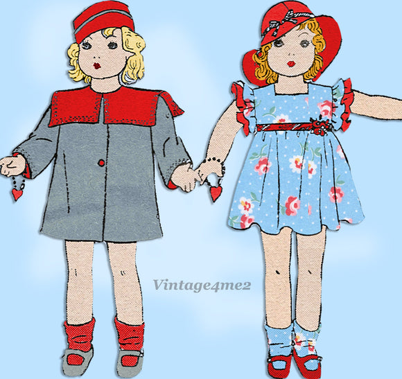 1930s Rare Original Butterick Vintage Pattern 443 12 Inch Patsy Doll Clothes