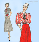 Butterick 4440: 1940s Misses Gibson Girl Dress Sz 30 Bust Vintage Sewing Pattern