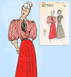 Butterick 4440: 1940s Misses Gibson Girl Dress Sz 30 Bust Vintage Sewing Pattern