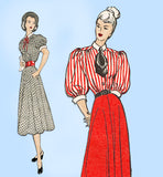 Butterick 4440: 1940s Misses Gibson Girl Dress Sz 30 Bust Vintage Sewing Pattern